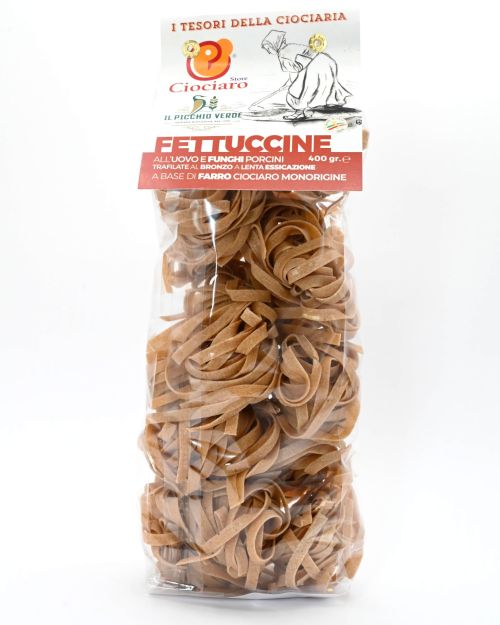 Fettuccine all’ uovo a base di Farro e funghi porcini Gr. 400