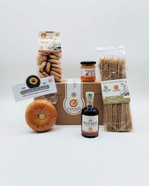 Ciambella, Crema di zucca al gran Cacio, Tortello, Ratafià-Green Box Ciociaro GM1.2